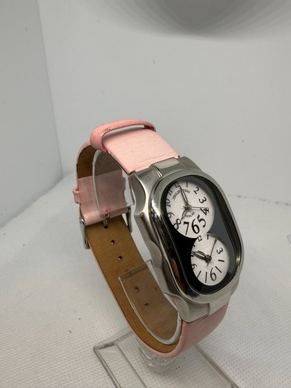 Philip Stein Teslar Women Dual Dial White Roman Pink Leather Bracelet Watch - Picture 8 of 13